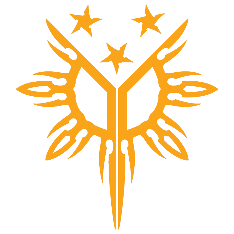 3 Star Sun Tribal UV DTF Sticker Yellow