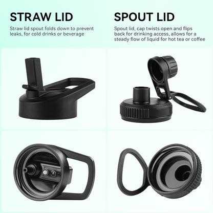 MORE-MTB 32oz Engraved Black Hydro Water Bottle (Straw & Spout Lids)