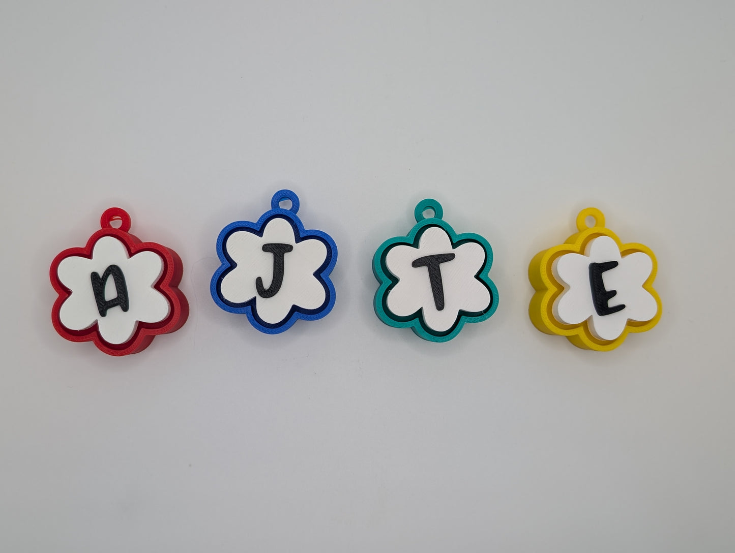 Fidget Flower Clicker Initials Keychain