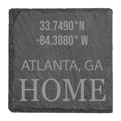 Personalized GPS Coordinates Slate Coasters (Set of 4)