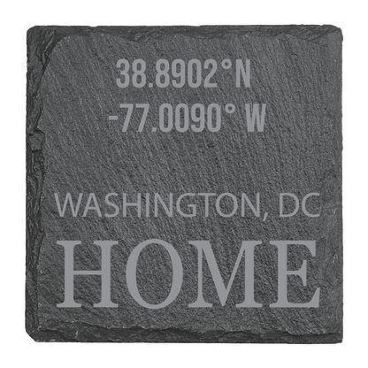Personalized GPS Coordinates Slate Coasters (Set of 4)