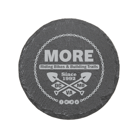 MORE-MTB Engraved Slate Coaster – 4" Round