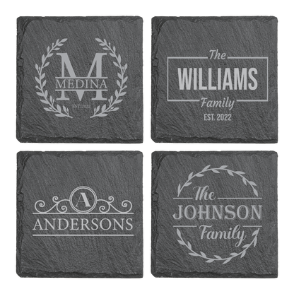 Personalized Family Slate Coaster Set