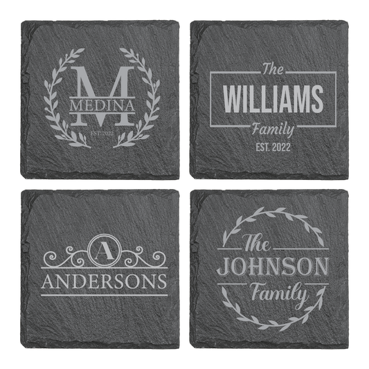 Personalized Family Slate Coaster Set