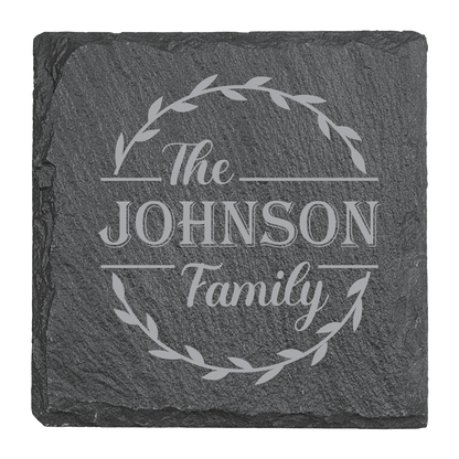 Personalized Family Slate Coaster Set