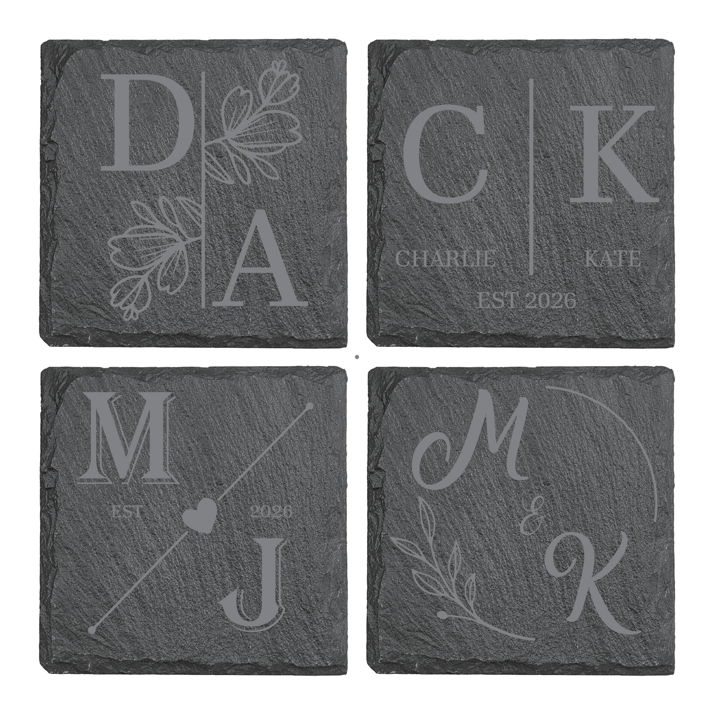 Couples Custom Slate Coaster Set (Set of 4)