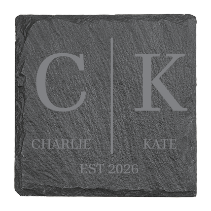Couples Custom Slate Coaster Set (Set of 4)