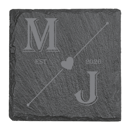 Couples Custom Slate Coaster Set (Set of 4)