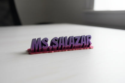 Personalized Sweeping Name Plate