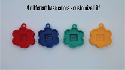 Fidget Flower Clicker Initials Keychain
